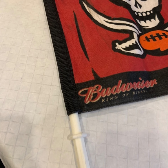 Vintage Tampa Bay Buccaneers Budweiser Hess Express 2001 Car Mount Flag - Picture 7 of 16